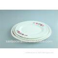 Ceramic decoratice plate , Oval plate set 3 red rose floral decorative plates for serving